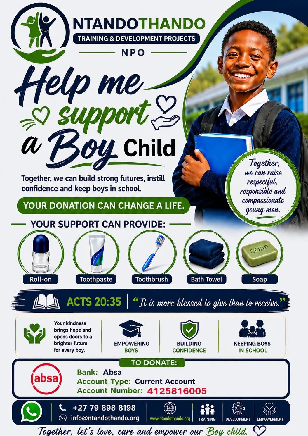Support a Boy Child campaign poster